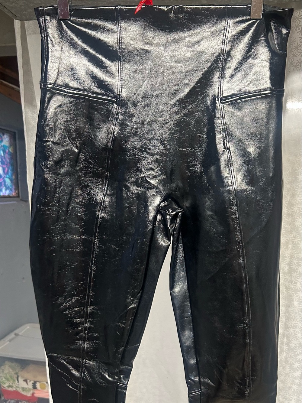 Spanx Patent Black Faux Leather Women’s Jeans